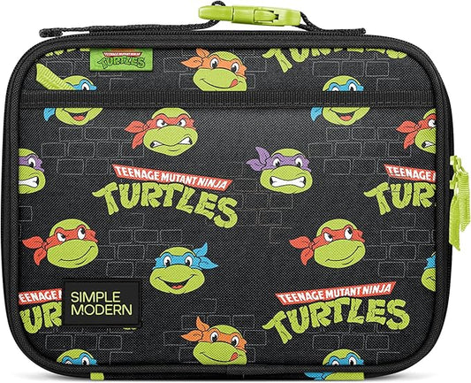 Simple Modern Nickelodeon Viacom Kids Lunch Box for School | Reusable Insulated Lunch Bag for Toddler, Boy | Meal Containers with Exterior & Interior Pockets | Hadley Collection | TMNT Turtles Unite
