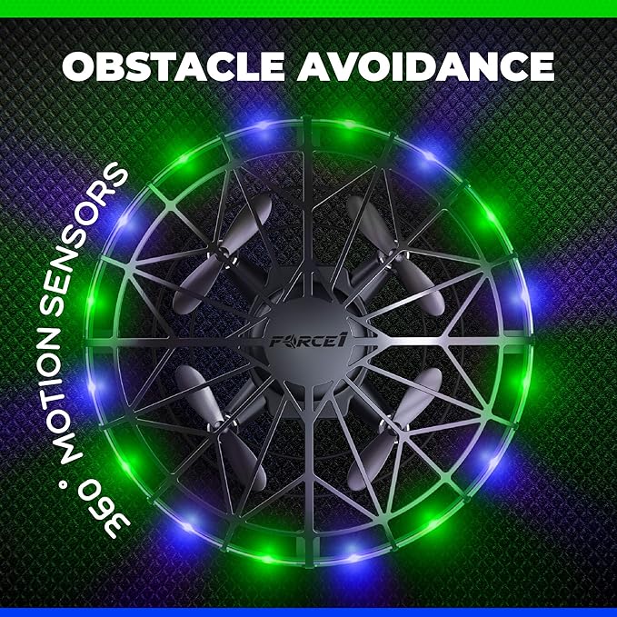 Force1 Scoot LED Hand Operated Drone for Kids or Adults - Hands Free Motion Sensor Mini Drones, Easy Indoor Flying Orb Ball Small UFO Toy for Boys and Girls (Green/Blue)