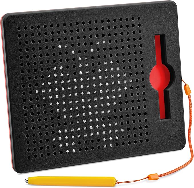 Magnetic Drawing Board for Toddlers & Kids - Toddler Doodle & Sketch Toys, Includes Magnet Stylus Pen and Beads for Girls & Boys, Travel & Car Ride Activities