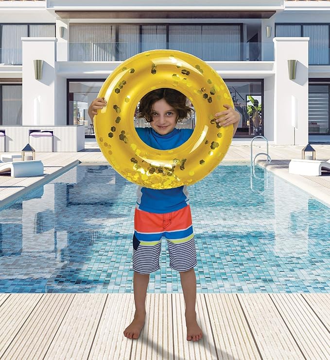 CoTa Global Inflatable Pool Float Tube Confetti Premium Swim Ring Heavy Duty Vinyl Flotation Pool Floats Toy for The Beach, Party, Vacation, UV Resistant - Pool Party