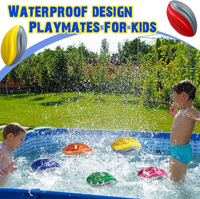 Jerify 12 Pcs Mini Footballs for Kids Spiral Foam Football Bulk 5 Inch Soft Small Waterproof Foam Ball Sports Birthday Toddler Football for Indoor and Outdoor Game (Classic Colors)