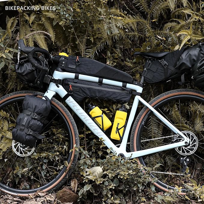 Bike Top Tube Bag Bicycle Front Frame Bag Waterproof Bike Bag 2.1L with Dual Side Mesh Pockets for MTB Road Bike Cycling Commuting and Outdoor Adventures