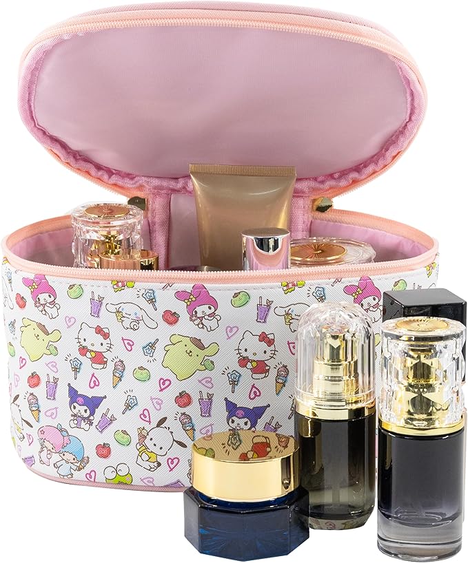 Sanrio Hello Kitty Makeup Bag – Makeup Organizer, Travel Toiletry Bag for Women & Girls | Cute Cosmetic Bag, Train Case for Kids, Travel Bag, Toiletry Bag for Women, Make up Storage | Ages 3+