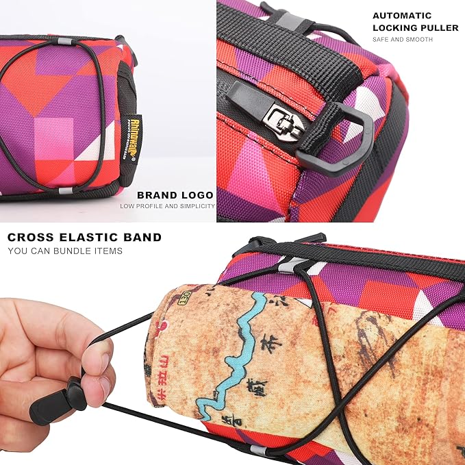 Rhinowalk Bike Handlebar Bag, Bicycle Front Bag Shoulder Bag Storage Bag with Shoulder Strap for Road Mountain Bike Cycling Travel