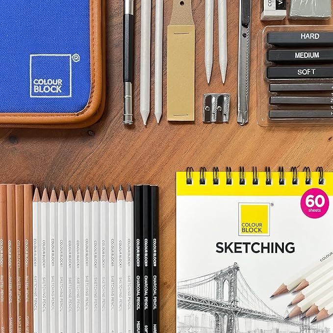 COLOUR BLOCK Drawing Pencils & Kits-Art Supplies for Kids, Teens, Adults-Colored Pencils, Charcoal, Pastels, Sketch Books for Artists, Anime Drawing, Architecture