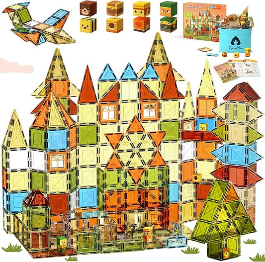 VigorFun Magnetic Tiles Building Toys Set for Kids Ages 3-5 4-8, STEM Construction Kit with 8 Magnetic Blocks, Educational Sensory Magnetic Toys Gifts for Toddler Boys Girls Learning Classroom