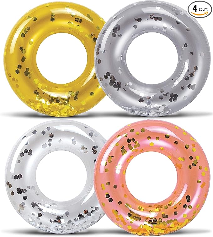 CoTa Global Inflatable Pool Float Tube Confetti Premium Swim Ring Heavy Duty Vinyl Flotation Pool Floats Toy for The Beach, Party, Vacation, UV Resistant - Pool Party