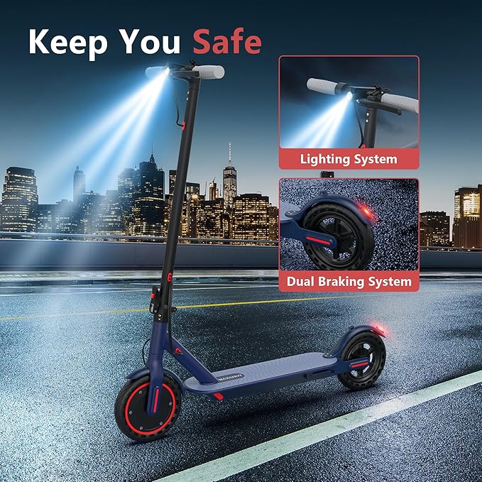 Electric Scooter for Adults, 8.5/10/14" Tires, 19/22Mph, 350W/500W Motor, 21-28 Miles Range, Folding E-Scooter with Dual Suspension,APP(V1/SPRO/MAX/PRO/X1/X1PRO)