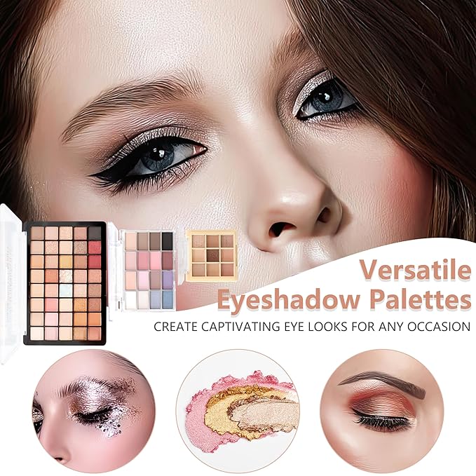 All in One Makeup Kit for Women Full Kit, Make Up Gift Set for Teens & Girls, Makeup Essential Bundle Include Foundation Eyeshadow Powder Contour Palette Lipstick Eyeliner Mascara Cosmetic Brush Set