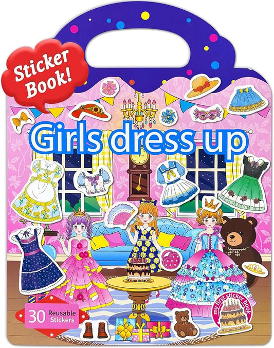 Benresive Reusable Sticker Book for Toddlers 2-4 Years, Fun Travel Stickers for Kids, Waterproof Sticker Books for Toddlers 1-3, Crafts Activities for Toddler 1-3 2-4 3-5 - Dress Up