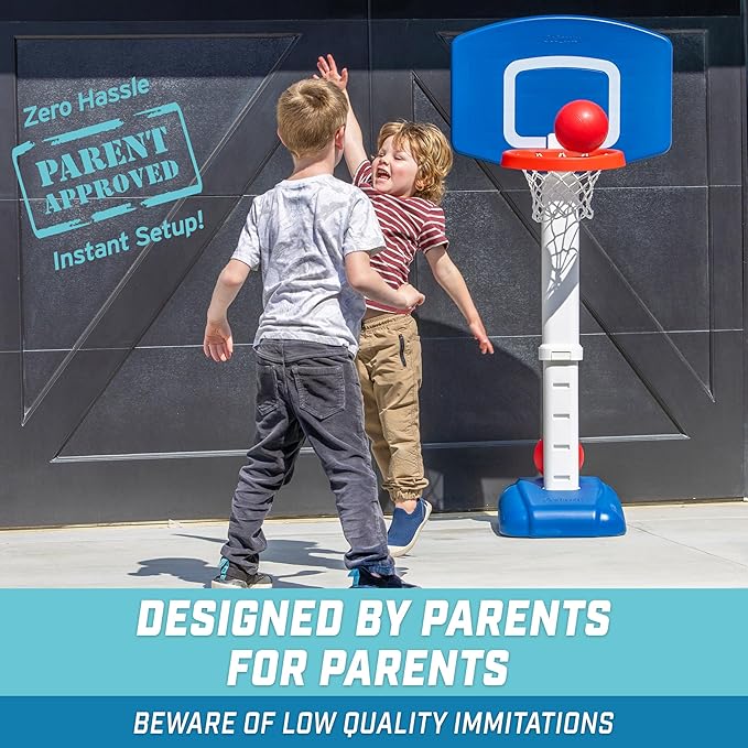 GoSports Tot Shot Toddler Basketball Set - Kids Indoor & Outdoor Toy Hoop with Adjustable Height