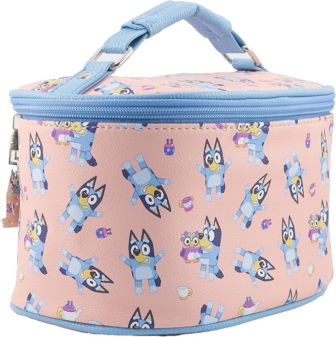Bluey Makeup Bag – Makeup Organizer, Travel Toiletry Bag for Women & Girls | Cute Cosmetic Bag, Train Case for Kids, Travel Bag, Toiletry Bag for Women, Make up Storage | Ages 3+