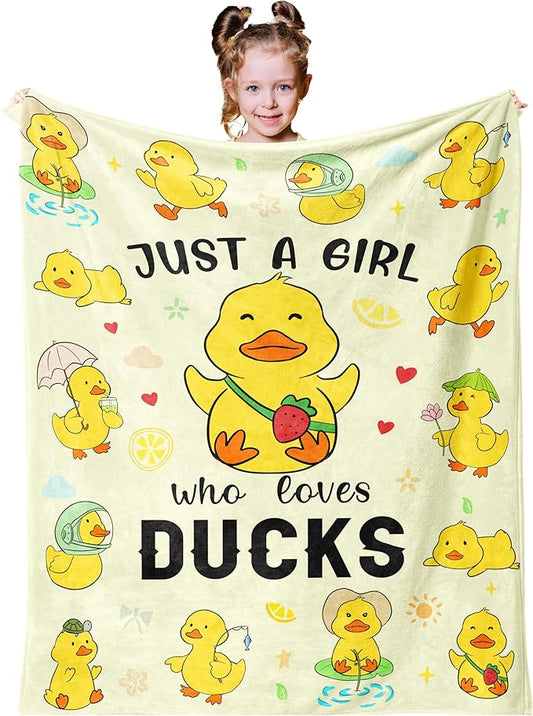 Christmas Duck Blanket Gifts for Duck Lovers, Ducks Blanket 50"x40", Rubber Ducks Themed Gifts