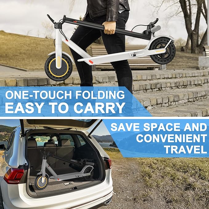 E Scooter for Adults 19-22 MPH 350/500W Motor 281/441Wh Battery,8.5"/10" Tires,Motorized Scooter Up to 22 Miles Range, Foldable Scooter with Double Shock Absorption/Bearing 265 LBS/APP Control