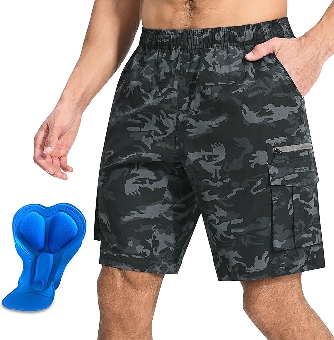 Men's Mountain Bike Shorts 3D Padded Bicycle Biking Shorts Quick Dry Lightweight MTB Cycling Shorts