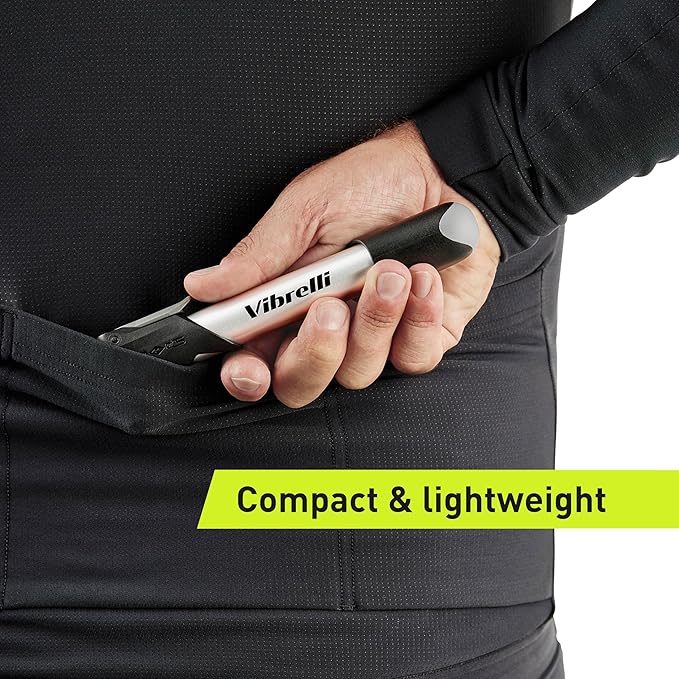 Vibrelli Mini Bike Pump - Presta & Schrader Bicycle Pump - 120 PSI Tire Pump for Road & MTB - No Valve Changing Needed