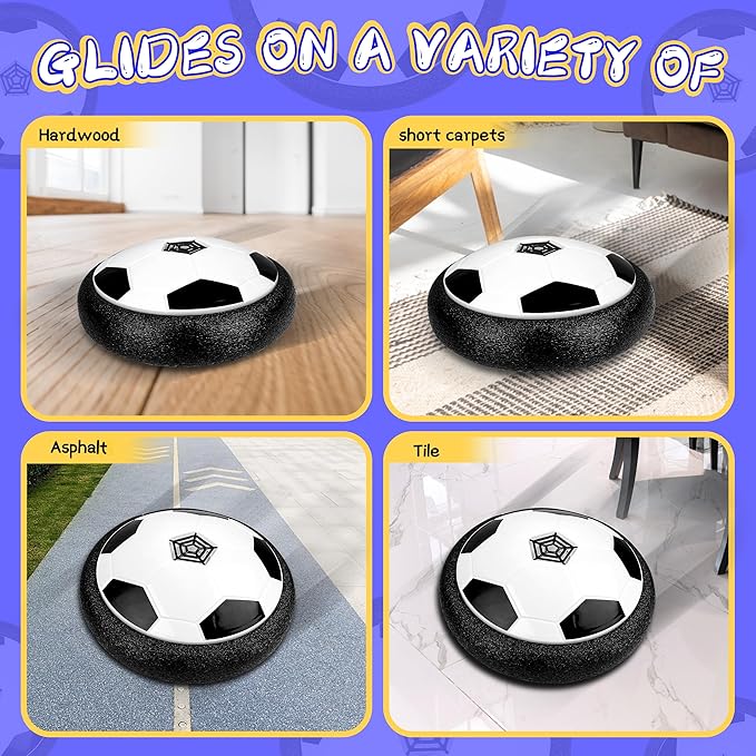 HopeRock Hover Soccer Ball Toys for 3-12 Year Old Boys Girls, Indoor and Outdoor Creative Toys for Toddlers with Foam Bumper, Birthday Gifts for 3 4 5 6 7 8+ Year Old Children's