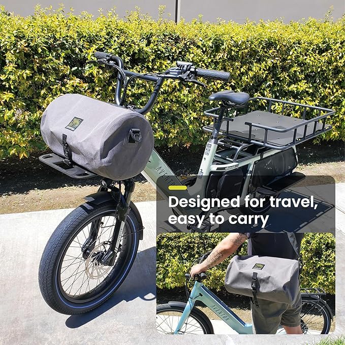 Aventon bike handlebar bag | Versatile Handlebar and Rear Rack bike bag | Lightweight and Durable bike bags for bicycles rear rack | Easy On-and-Off Attachment | Perfect for Essentials