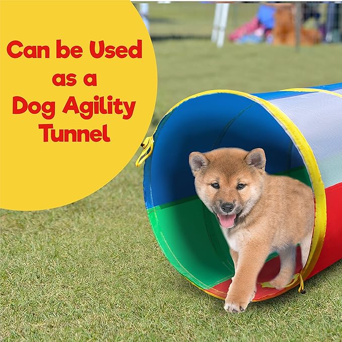 Hide N Side 6ft Crawl Through Play Tunnel Toy, Pop up Tunnel for Kids Toddlers Dogs Babies Infants & Children Gift Indoor & Outdoor Action Toy Tunnel