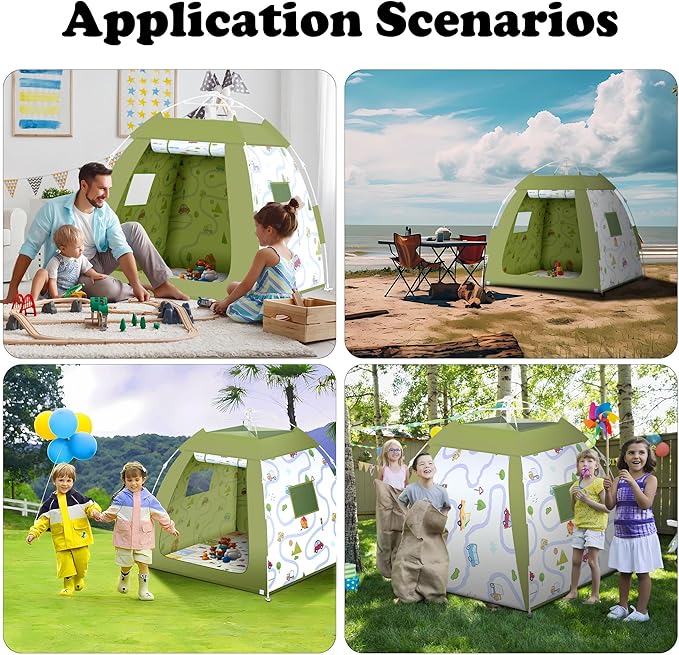 Outdoor Multi-Purpose Play House for Toddlers-Easy to Set up and Pop up Play Tent with Tunnel and Playhouse Kids Indoor Outdoor, Outdoor/Indoor Kid's Pop Up Play House, Gift for Toddlers(car)