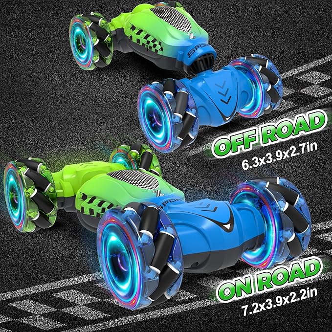 Gesture Sensing RC Stunt Car, Toys for Ages 4-12, Gift for Ages 6 7 8 9 10 11 12 Boys and Girls, Remote Control Car, 4WD Transform Drift RC Cars with Lights, Birthday Gift for Kids