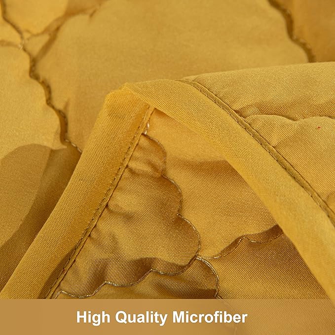 NTBAY Down Alternative Oversized Toddler Comforter, Super Soft and Warm Solid Color Baby Crib Quilted Blanket, 43x60 inches, Yellow