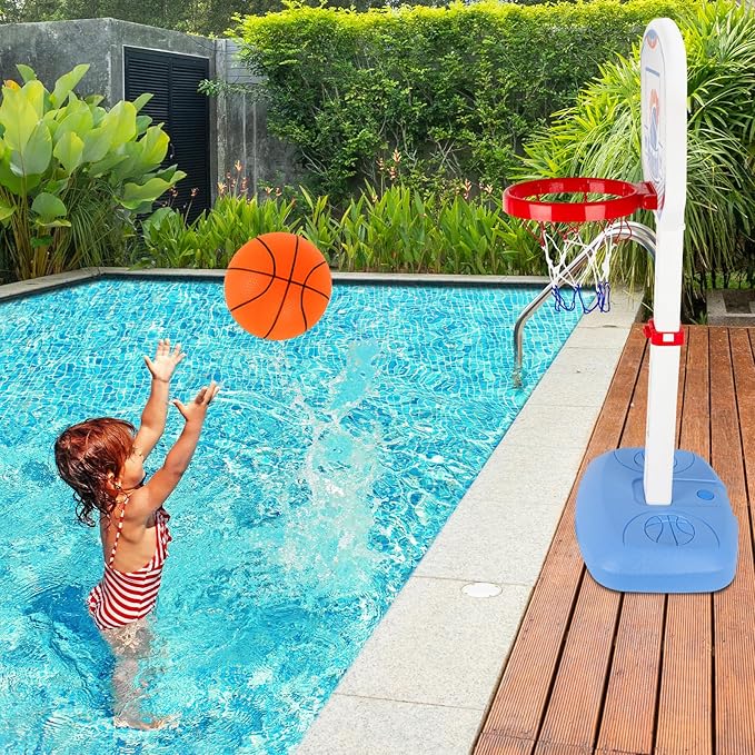 M SANMERSEN Mini Basketball Set, 6 Pack 6.3" with Pump, Durable PVC Toy Basketball, Mini Hoop for Toddlers, Kids, and Teens - Perfect for Indoor, Outdoor, and Pool Play