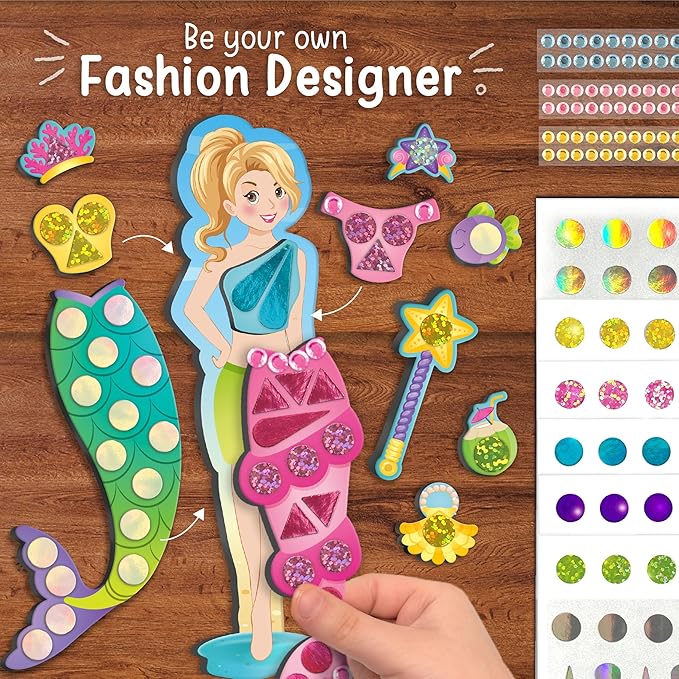 Imagimake DIY Magnetic Dress-Up Mermaid |Pretend Play Magnetic Toys for Kids | 30 Magnetic Dresses & Accessories | Interchange & Create Unlimited Outfits | Fun Christmas Gifts for Girls Ages 3-5-8-10