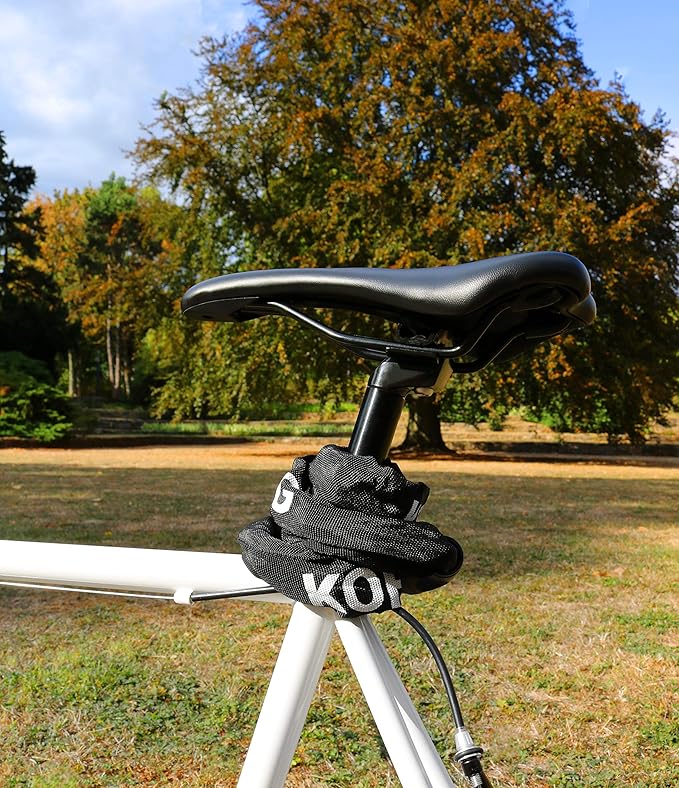 Extra Long Bicycle Combination Lock - 3.8 ft Chain & 0.24” Strong Number Combination Bike Lock - Secure Chain Lock Almost 4 ft - Security 5-Digit Bike Lock Combo for Bicycle & e-Bike