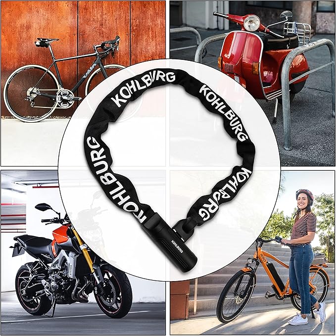 Security Chain Lock [Sold Secure Gold] – 4ft Long Bike Chain with 4 Keys – Heavy Duty Bike Lock 0.33" – for Bicycle Ebike & Motorcycle – Motorbike & Scooter Anti Theft