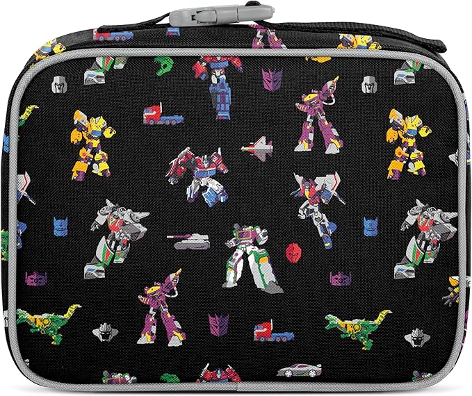 Simple Modern Transformers Kids Lunch Box for School | Reusable Insulated Lunch Bag for Toddler, Boy | Meal Containers with Exterior & Interior Pockets | Hadley Collection | Transformer Block Nation
