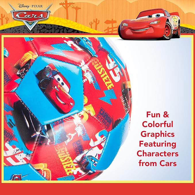 Capelli Sport Disney Pixar Cars Soccer Ball, Repeat Print Youth Kids Mini Soccer Ball, Multi, Size 3
