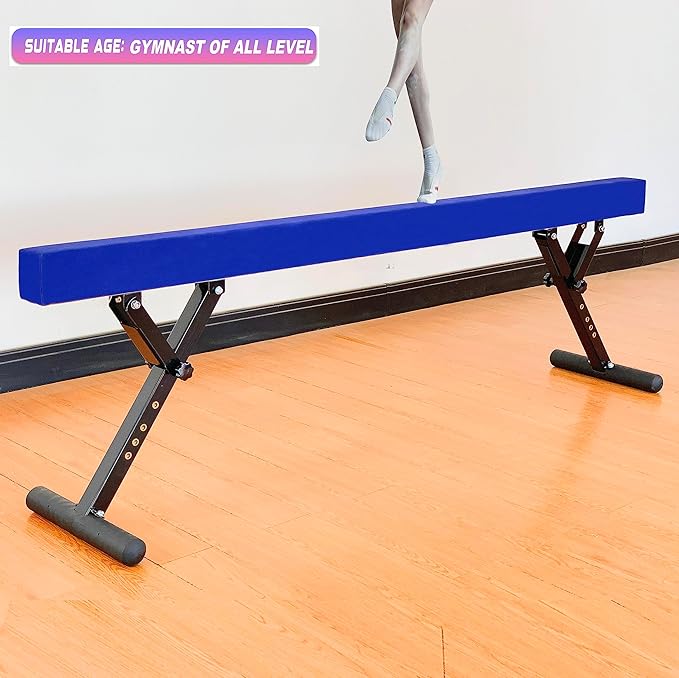 Adjustable Balance Beam 8 ft Gymnastic Beam Adjustable Height for Kids and Teenage of All Gymnastic Levels, Gymnastic Training Beam Gymnastic Equipment for Athlete Home and Gym Club Use