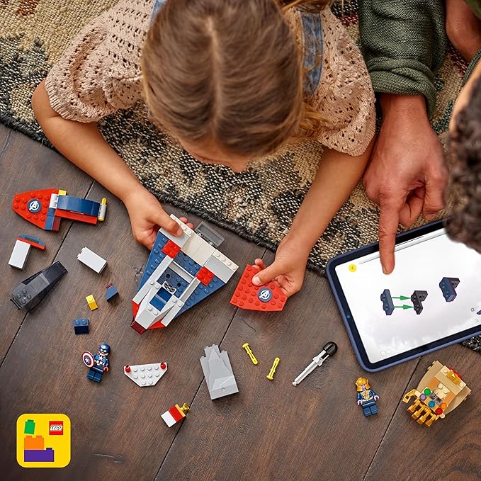 LEGO Marvel Captain America vs. Thanos Building Toy - Pretend Play Set for Boys & Girls, Ages 4+ - Kids Building Blocks W/ 2 Super Hero Toy Minifigures - Gift Idea for Birthdays - 76319