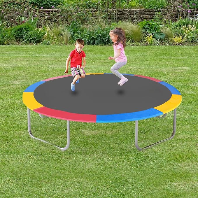 Eapmic Trampoline Pad Replacement, Trampoline Safety Pad, Spring Cover for 8ft 10ft 12ft 14ft 15ft 16ft Round Trampoline with Waterproof Foam Padding, Universal Trampoline Accessories