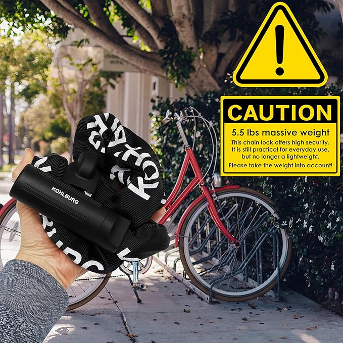 Security Chain Lock [Sold Secure Gold] – 4ft Long Bike Chain with 4 Keys – Heavy Duty Bike Lock 0.33" – for Bicycle Ebike & Motorcycle – Motorbike & Scooter Anti Theft