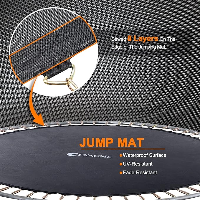Exacme Trampoline Mat Replacement, Round Jumping Mat for 16 15 14 13 12 10 8 Foot Trampoline, Springs Not Included