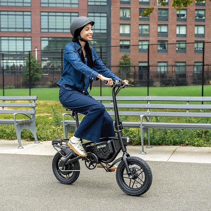 Jetson Bolt Folding Electric Ride-On Bike, Easy-Folding, Built-in Carrying Handle, Twist Throttle, Up to 15.5 MPH, Ages 13+