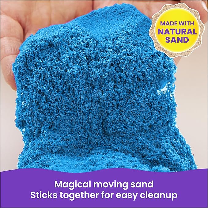 Kinetic Sand, Variety Case with 2lbs Play Sand (Beach, Neon & Shimmer) & 5 Tools, Reusable Storage, Sensory Toys for Kids Ages 3 and up