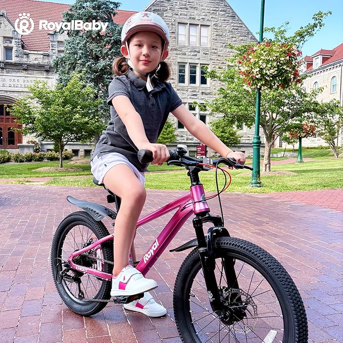RoyalBaby Kids Mountain Bike for Boys and Girls, Ultra-Light Aluminum 20-24 Inch Wheel Bicycle for 6-14 Years Old Children, 7/21-Speeds Drivetrain