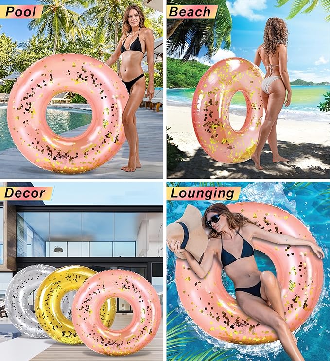 CoTa Global Inflatable Pool Float Tube Confetti Premium Swim Ring Heavy Duty Vinyl Flotation Pool Floats Toy for The Beach, Party, Vacation, UV Resistant - Pool Party