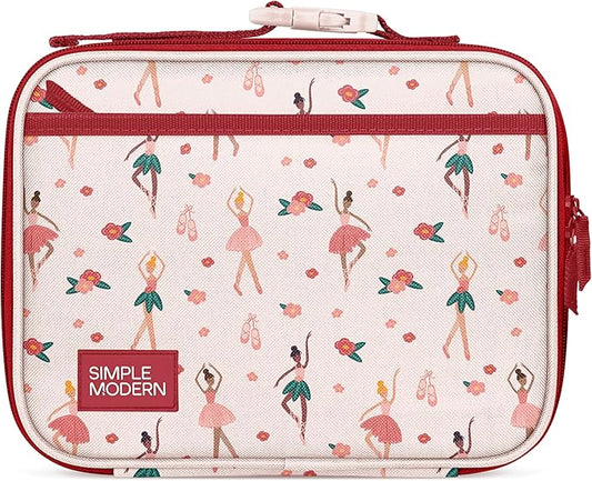 Simple Modern Kids Lunch Box for School | Reusable Insulated Lunch Bag for Toddler, Girl, and Boy | Meal Containers with Exterior & Interior Pockets | Hadley Collection | Pink Ballerina