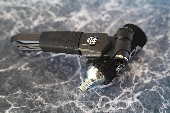 SILCA EOLO Lever Premio Set Includes 16g CO2 | CO2 Bike Tire Inflator with Integrated Regulator, Forged Alloy CO2 Inflator, Carbon Wheel Safe Tire Lever | 36g Total Weight