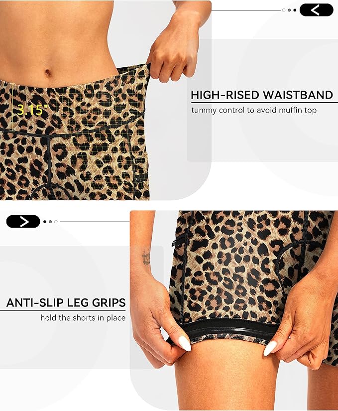 Women's 4D Padded Bike Shorts 5"/7" Riding Underwear Cycling Bicycle Road Biking Cycle Shorts for Women Zipper Pockets