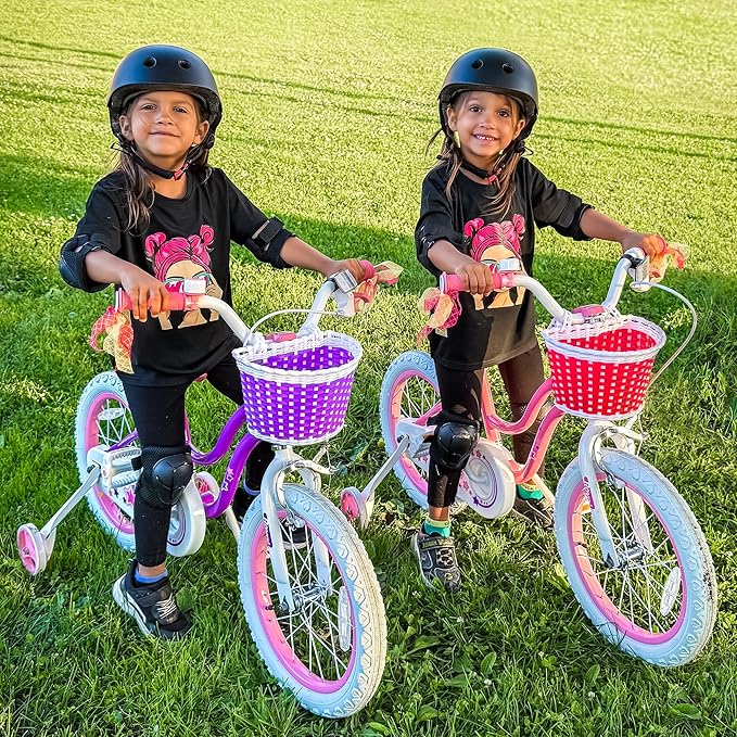 RoyalBaby Girls Bike Classic & EZ Kids Bike, Balance and Pedal Bicycle, 12 14 16 18 20 Inch Toddlers to Big Kids 3-10 Years