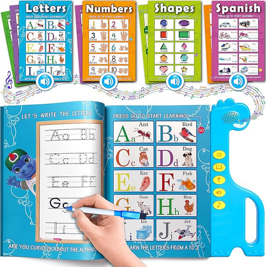 Curious 2 Learn ABC Learning for Toddlers | Learning Resources | English & Spanish Sound Book | Preschool Learning Activities | Educational Learning Toys | 4 Year Old Boy Birthday Gift