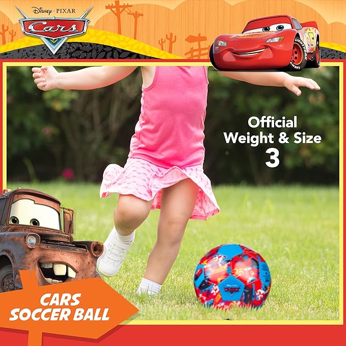 Capelli Sport Disney Pixar Cars Soccer Ball, Repeat Print Youth Kids Mini Soccer Ball, Multi, Size 3