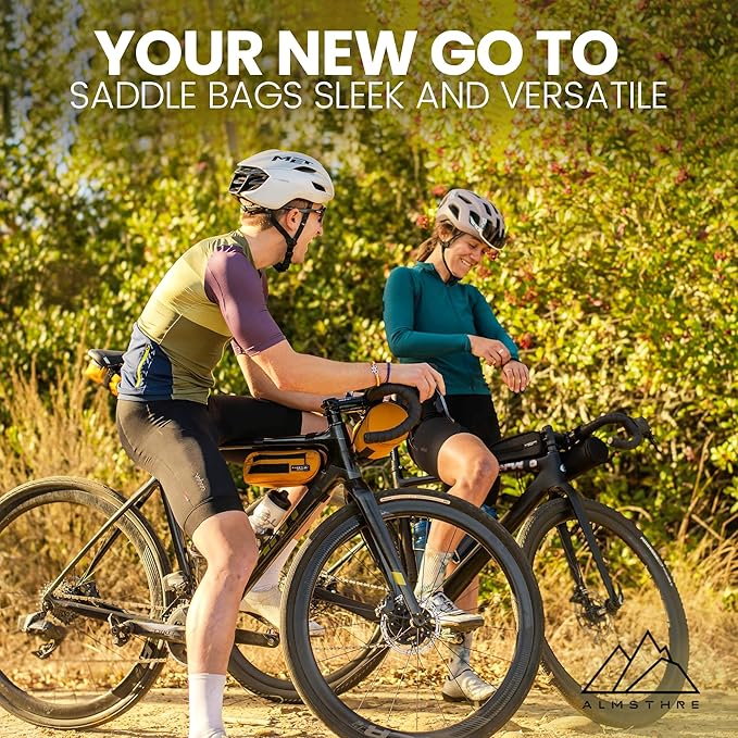 Signature Bike Saddle Bag – California Gold | 0.5L Bike Seat Bag (3" x 5.25" x 2") | Water-Resistant Ripstop, Waterproof Zipper, Internal Pocket | Durable Under Seat Storage