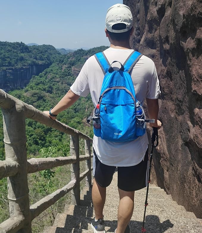 YZAOLL Small Lightweight Packable Hiking Backpack, 20L Hiking Backpack Day Pack for Women Men Travel Camping Vacation,Blue