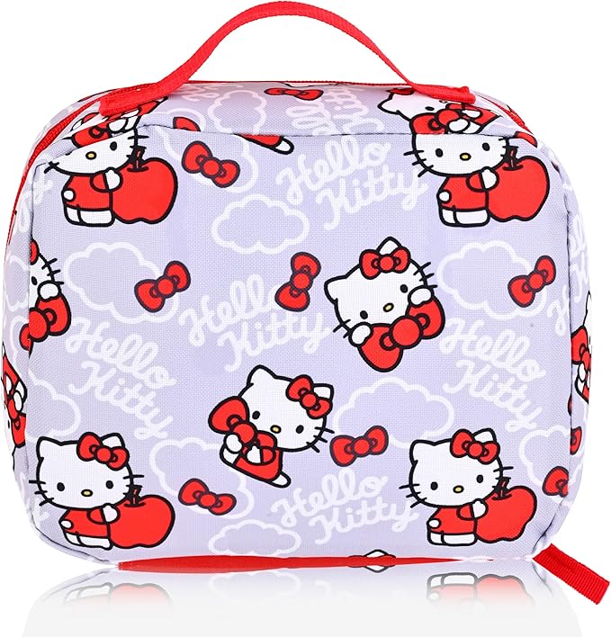 Fast Forward Sanrio Hello Kitty Lunch Box for Kids | Insulated Lunch Bag Lunch Box for Girls, Boys, Unisex, Toddlers| Hello Kitty and Friends Grey Reusable Lunchbox